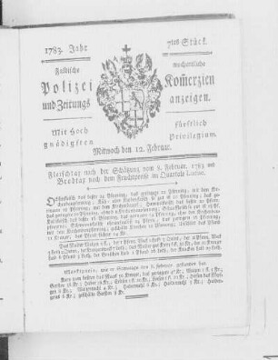 7tes Stück., Ausgabe vom 12. Februar 1783