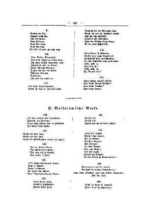 II. Volkstümliche Verse