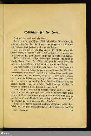 Schweigen für die Toten