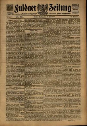 Erste Ausgabe vom Samstag, den 30. Juli 1910.