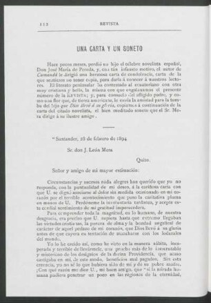 Una carta y un soneto