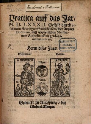 Practica auff das Jahr 1582