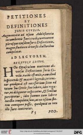 Petitiones et Definitiones Juris Civilis