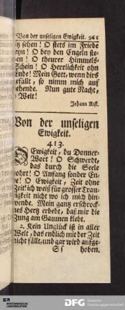 Von der unseligen Ewigkeit.