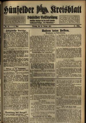 Zweite Ausgabe vom Dienstag, den 23. Februar 1932.