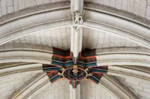 Frankreich. Pays de la Loire. Maine et Loire. Angers. Eglise Saint Serge. Um 1210. Chor. Schlussteine mit Motiven der Apokalypse