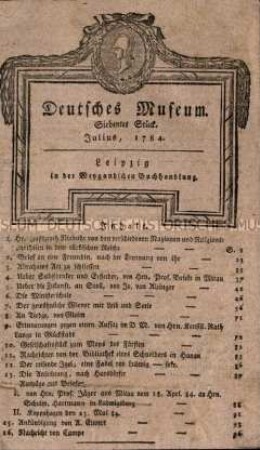 Deutsches Museum. 2. Band. 7.-12. Stück (Juli-Dezember) 1784