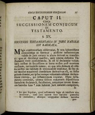 Caput II. Circa Successionem Conjugum Ex Testamento.