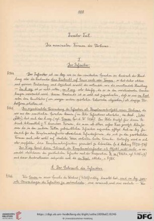 A. Der Gebrauch des Infinitivs