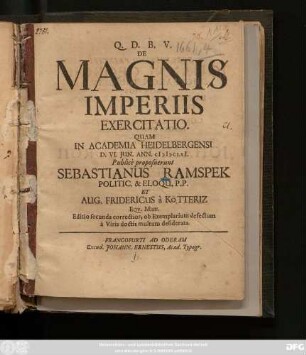 De Magnis Imperiis Exercitatio