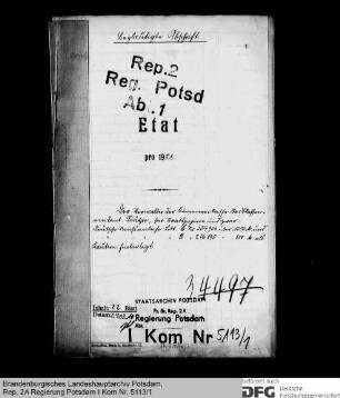 Haushaltsplan der Stadt Pritzerbe für das Rechnungsjahr 1921