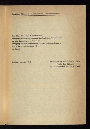 Lehrgang Chemisch-physikalische Untersuchungen