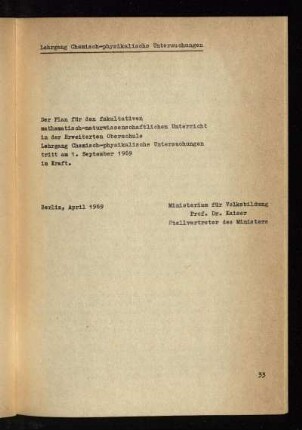 Lehrgang Chemisch-physikalische Untersuchungen