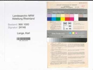 Entnazifizierung Karl Lange, geb. 04.01.1912 (Assessor)