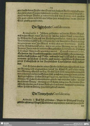 Die Achtzehende Consideration