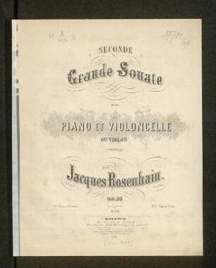 Seconde Grande Sonate. Violon.