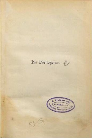 Die Verstossenen : Sozialer Roman von S[ophie] Hoechstetter