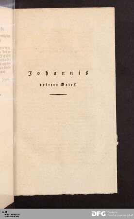 Johannis dritter Brief.