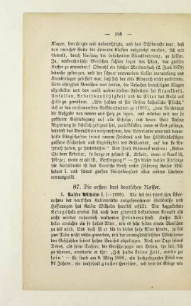 87. Die ersten drei deutschen Kaiser