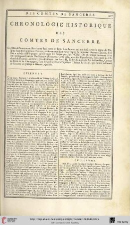 Chronologie historique des comtes de Sancerre