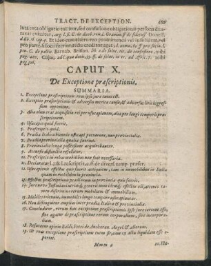 Caput X. De Exceptione praescriptionis