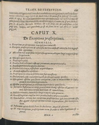Caput X. De Exceptione praescriptionis