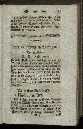 DCXXXII. Am XV. Sonnt. nach Trinitat. Evangelium.