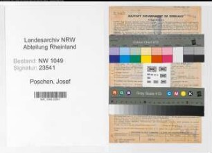 Entnazifizierung Josef Poschen , geb. 15.10.1885 (Finanzbeamter)