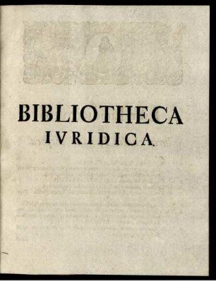 Bibliotheca Iuridica.