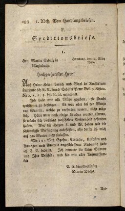 288-296, F. Speditionsbriefe.