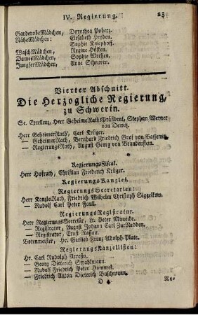 Vierter Abschnitt. Die Herzogliche Regierung, zu Schwerin