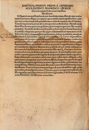 Qvintvs Cvrtivs De Rebvs Gestis Alexandri Magni Regis Macedonvm