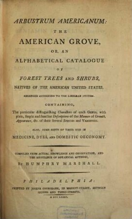 Arbustrum Americanum : the American grove