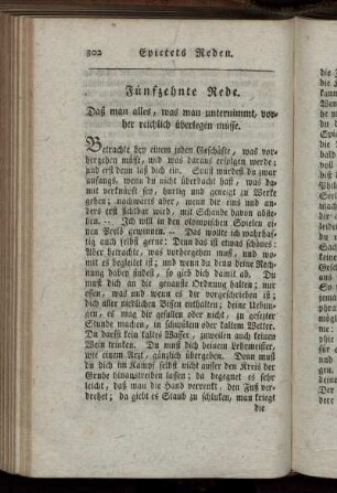 Fünfzehnte Rede. Daß man alles, was man unternimmt, vorher reichlich überlegen müsse