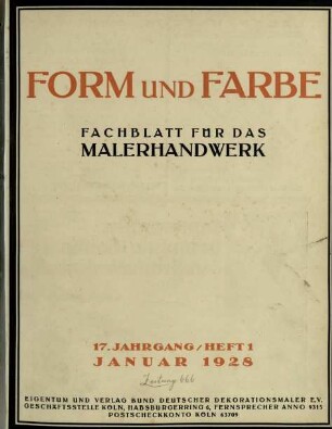 Form und Farbe / 17.1928