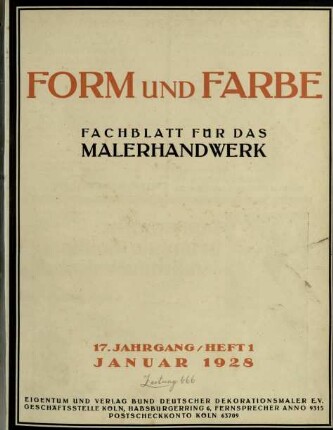 Form und Farbe / 17.1928