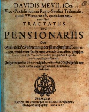 Tractatus de pensionariis