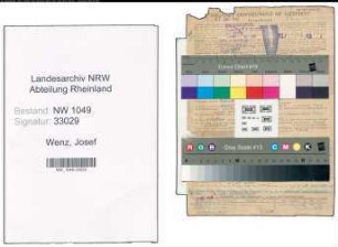 Entnazifizierung Josef Wenz , geb. 01.06.1897 (Steuerinspektor)