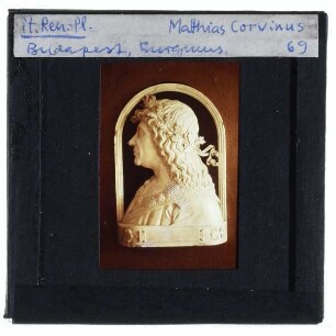 Romano, Porträt von Beatrix von Aragon und Matthias Corvinus (Reliefpaar),Romano, Relief Matthias Corvinus