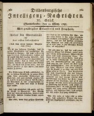 XI. Stück. Sonnabends: den 14. Merz. 1795.
