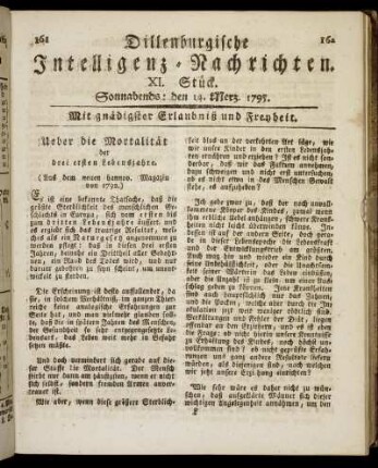 XI. Stück. Sonnabends: den 14. Merz. 1795.