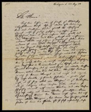 Brief an Mama, 22.08.1909, Tendaguru