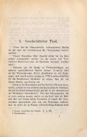 Ueber die Einwirkung von Monaminen auf Citronensäure : ein Beitrag zur Geschichte der Citronensäure