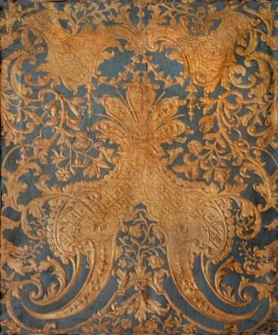 Goldledertapete, ornamentales Motiv Nr. 14, geprägt, bemalt
