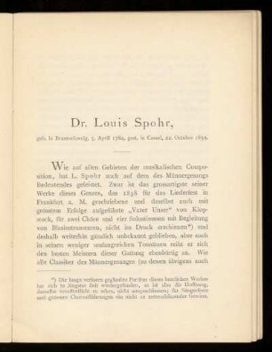 Dr. Louis Spohr