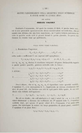 Alcune considerazioni sulla Geometria delle superficie e curve gobbe di genere zero.