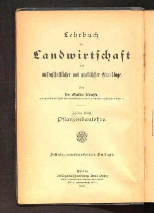 Die Pflanzenbaulehre