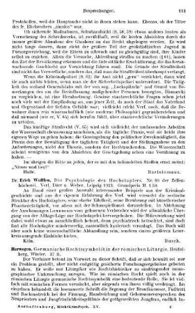 113, Erich Wulffen. Die Psychologie des Hochstaplers. 1923
