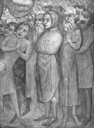 Karlštejn / Karlstein (Tschechien), Burg Karlštejn, Marienkapelle, Fresko: Apokalypse (Detail); Meister Theoderich u. Werkstatt
