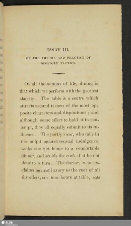 Essay III. On The Theory And Practice Of Dinatory Tactics